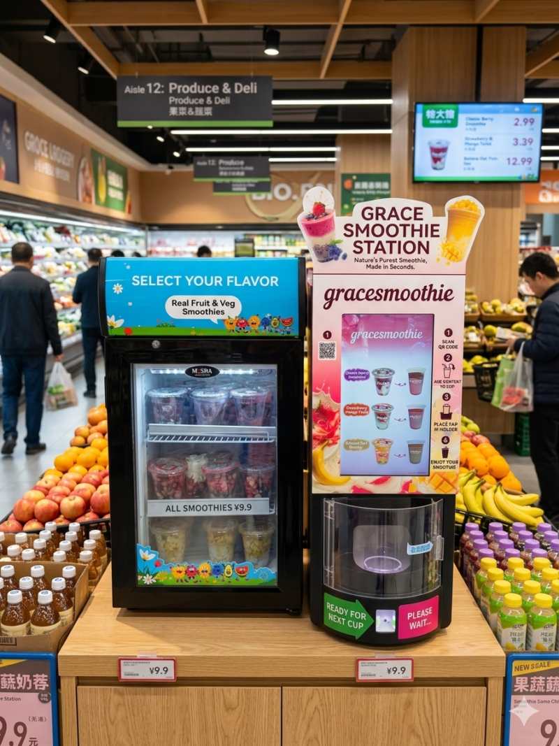 7/11 Automatic Smoothie Maker Fresh Fruits with SDK Function Smoothie Vending Machine